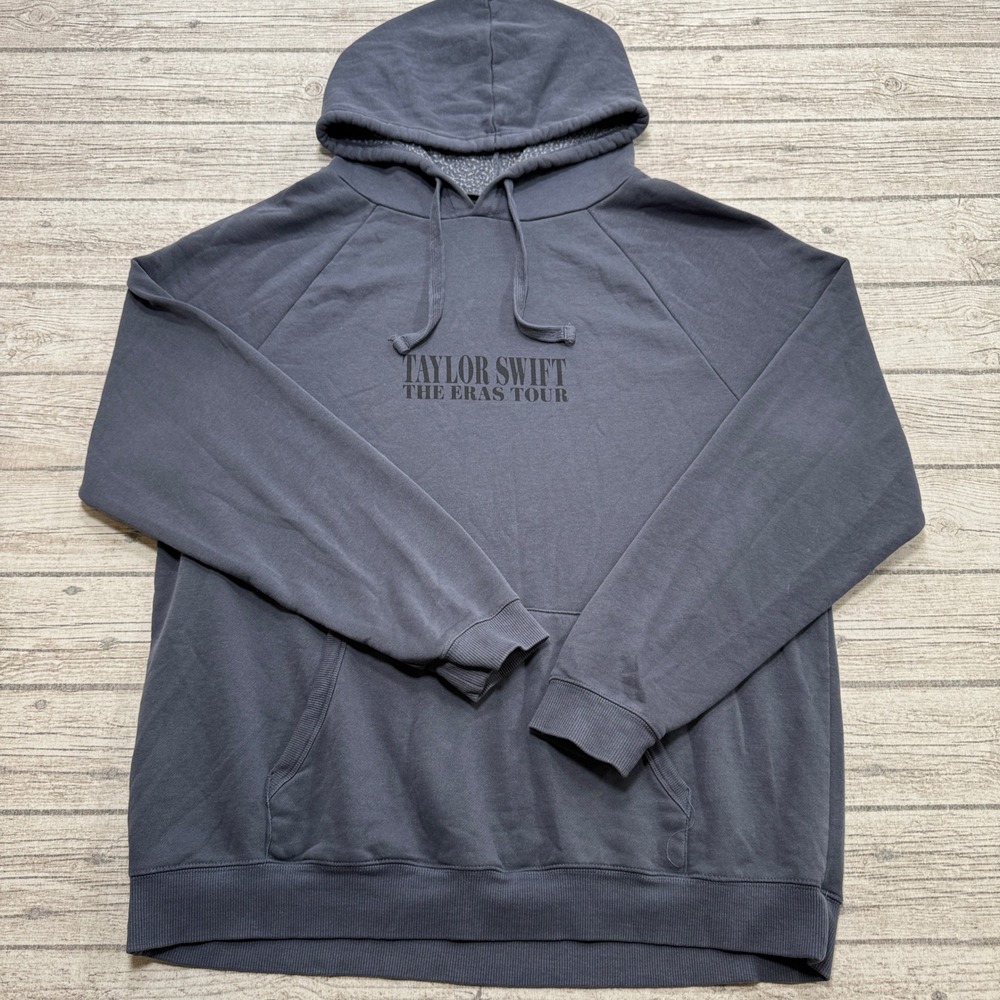 Taylor Swift The Eras Tour Hoodie Women's Large Gray Concert Merch Fleece Lounge